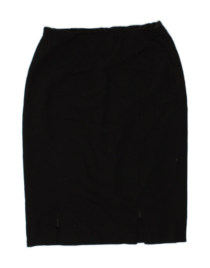 Gonna longuette da donna JAEGER UK 12 media W28 lana nera