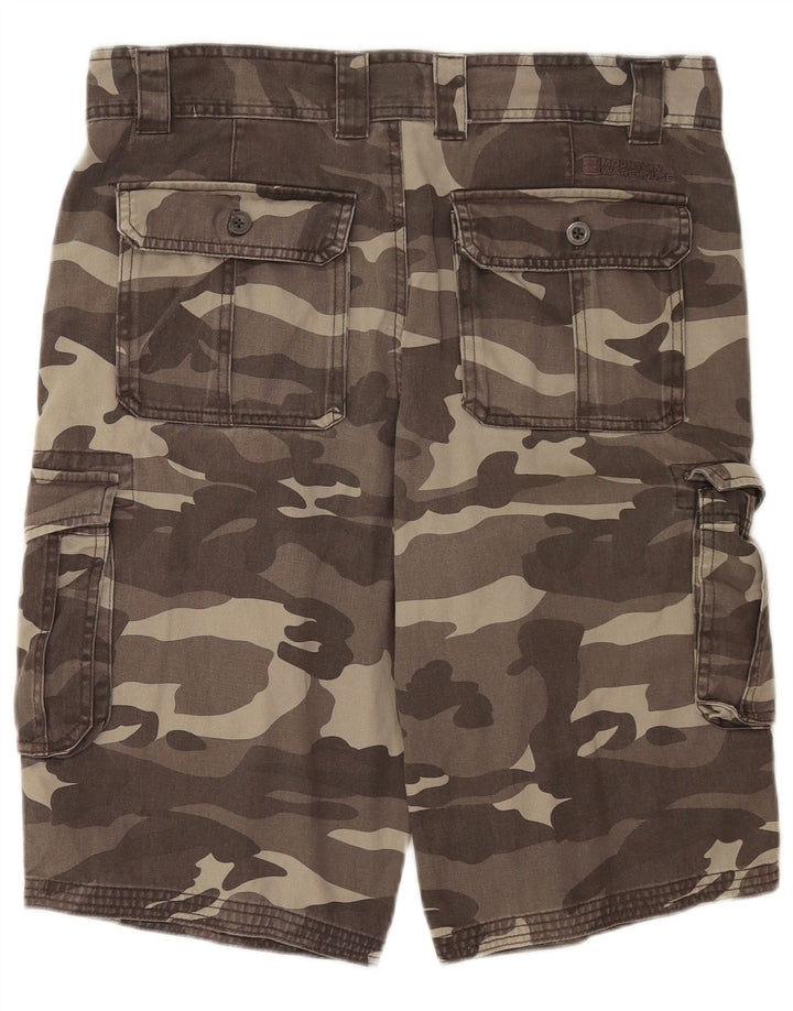 Pantaloncini cargo da uomo Mountain Warehouse W34 Large in cotone mimetico grigio