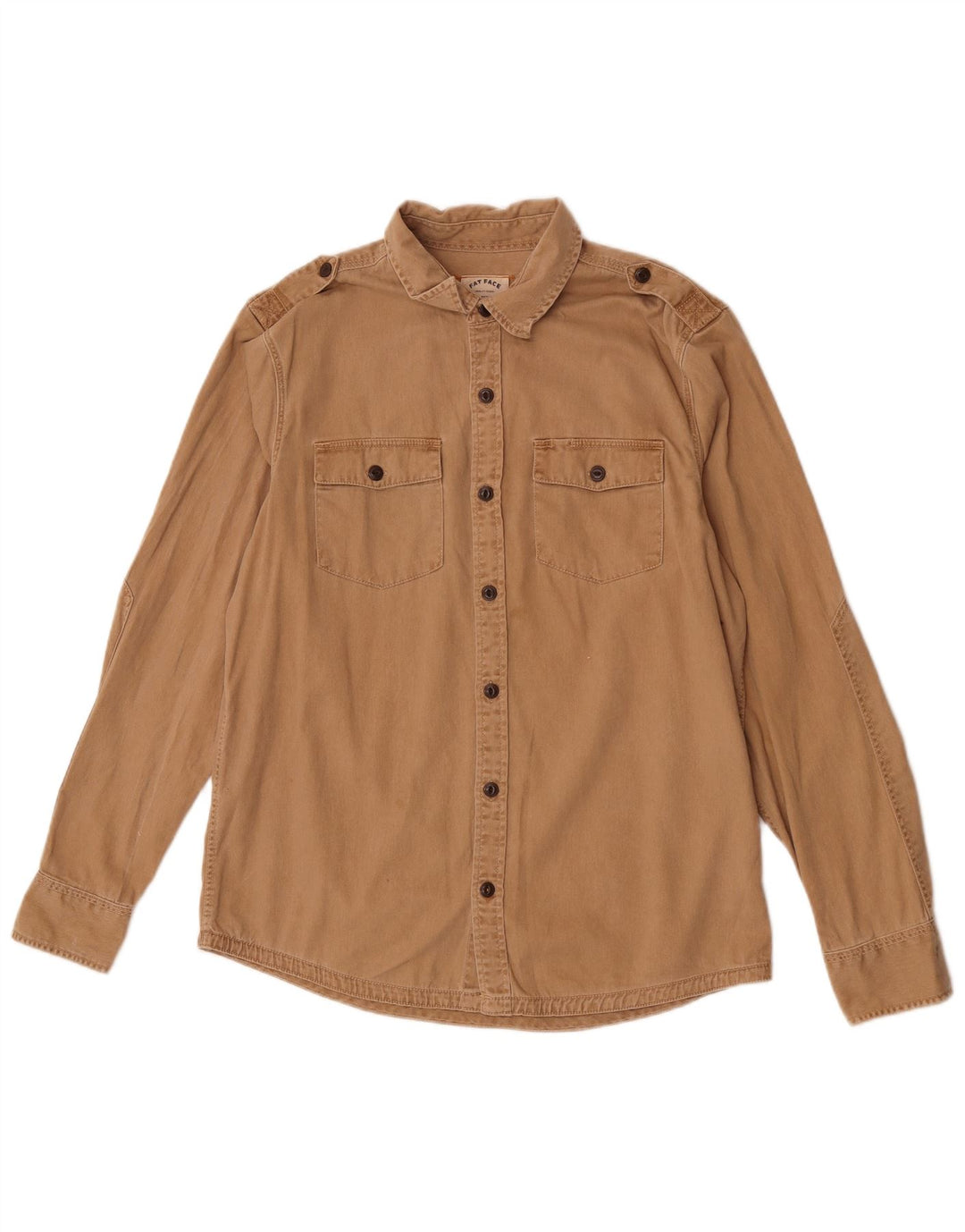 Camicia di jeans da uomo Fat Face in cotone marrone medio