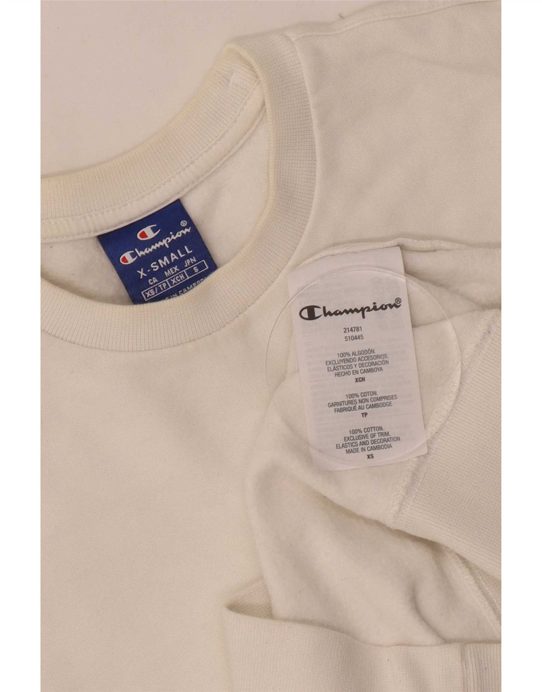 Felpa da uomo Champion Jumper XS in cotone bianco