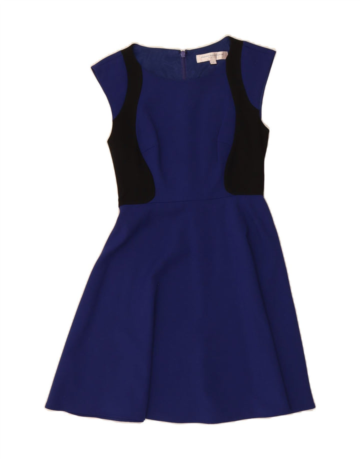 FRENCH CONNECTION Womens A-Line Dress UK 8 Small  Blue Colourblock Vintage French Connection and Second-Hand French Connection from Messina Hembry 