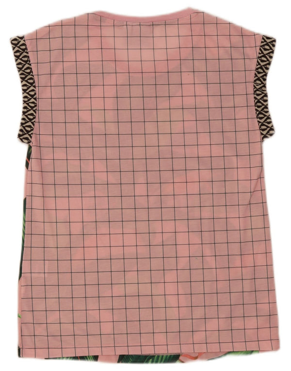 T-shirt grafica da donna Adidas Top UK 6 XS rosa floreale