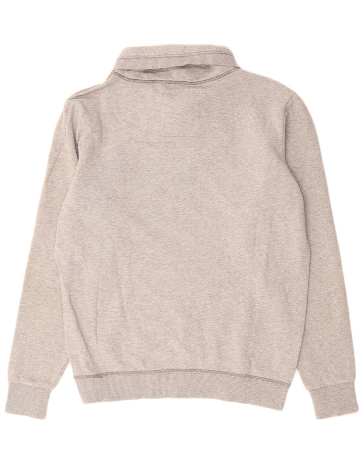 Felpa da uomo G-STAR con collo abbottonato, maglione grande, cotone grigio