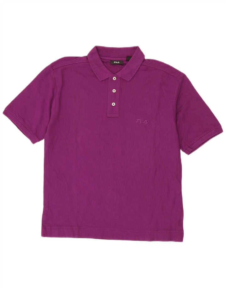 Polo da uomo FILA grande in cotone viola