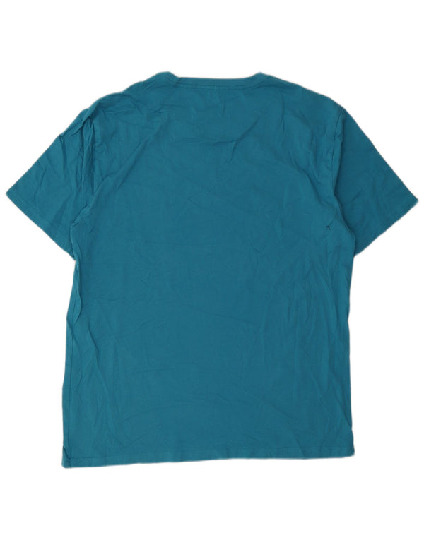 T-shirt grafica da uomo Hurley Top grande in cotone blu