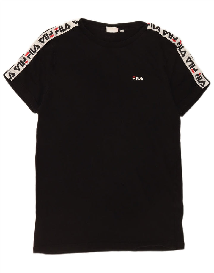 T-shirt grafica da uomo Fila Top Small in cotone nero