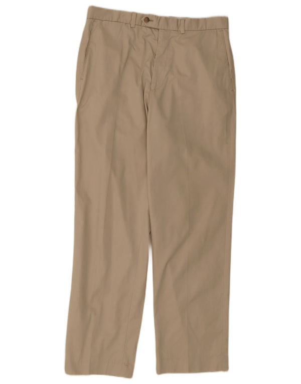 Pantaloni da abito dritti da uomo Marks & Spencer W32 L31 in cotone beige
