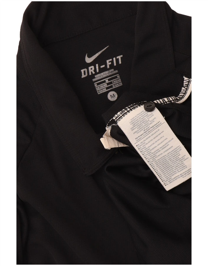 Polo Nike da uomo Dri Fit UK 38/40 poliestere color block medio nero