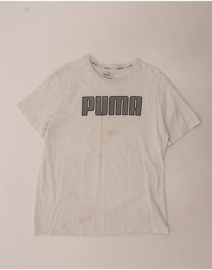 PUMA Mens Graphic T-Shirt Top XL White Cotton Vintage Puma and Second-Hand Puma from Messina Hembry 