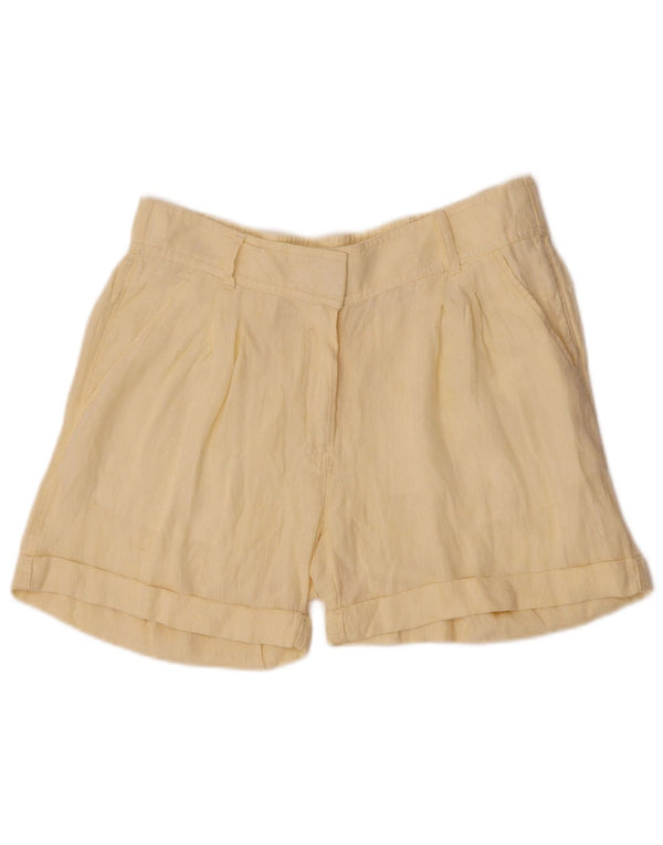 Pantaloncini chino da donna Marks & Spencer UK 12 medi W30 lino giallo
