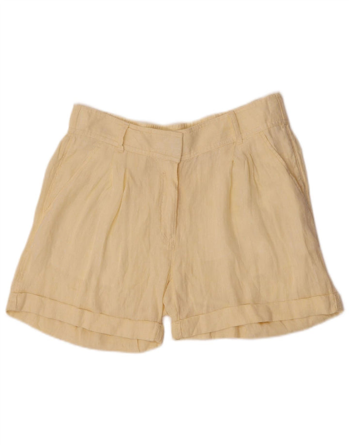 Pantaloncini chino da donna Marks & Spencer UK 12 medi W30 lino giallo