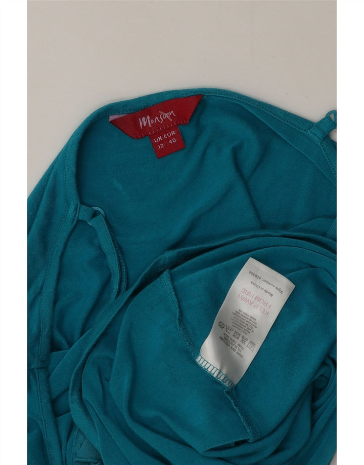 MONSOON Womens Ruffle Front Crop Cami Top UK 12 Medium Blue Viscose Vintage Monsoon and Second-Hand Monsoon from Messina Hembry 