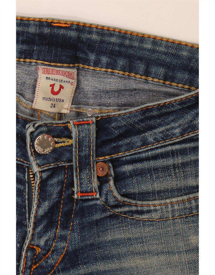 TRUE RELIGION Jeans dritti da donna W24 L32 cotone blu navy