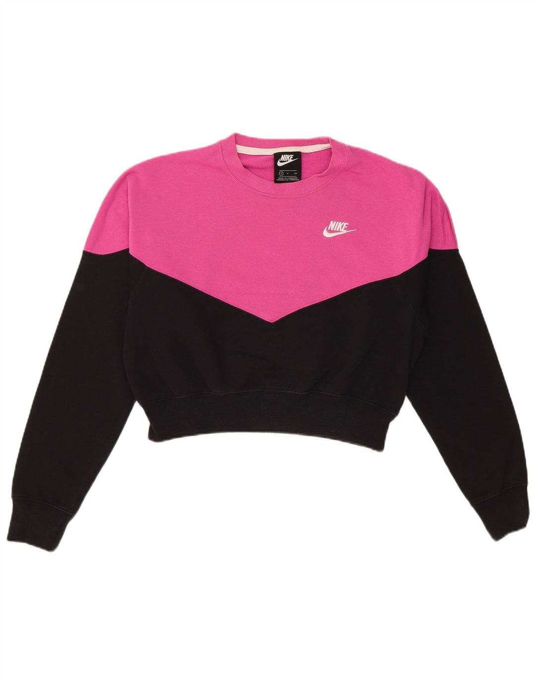 Felpa corta oversize da donna Nike UK 10 Small Pink Colourblock