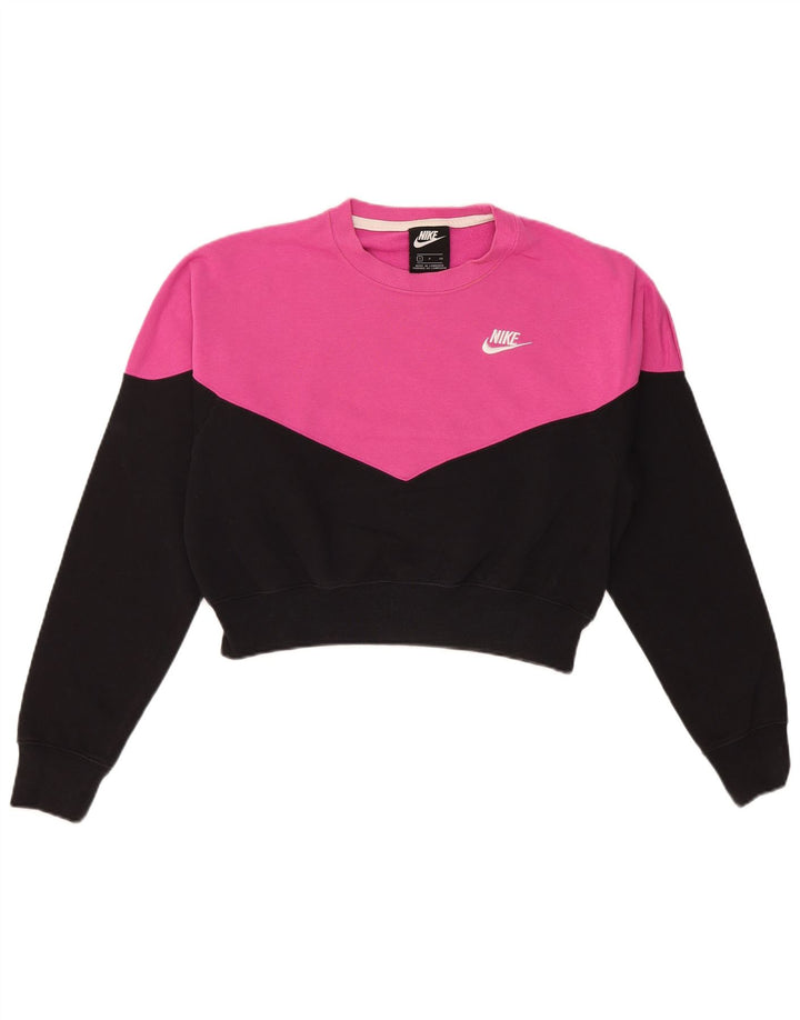 Felpa corta oversize da donna Nike UK 10 Small Pink Colourblock