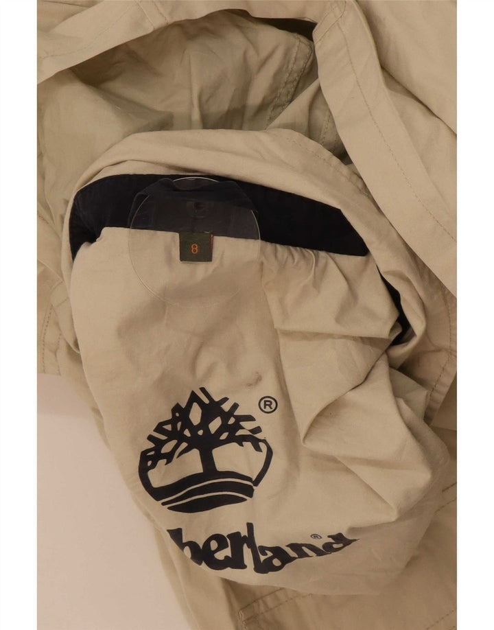 Giacca pratica con cappuccio Timberland per ragazzi 7-8 anni in cotone beige