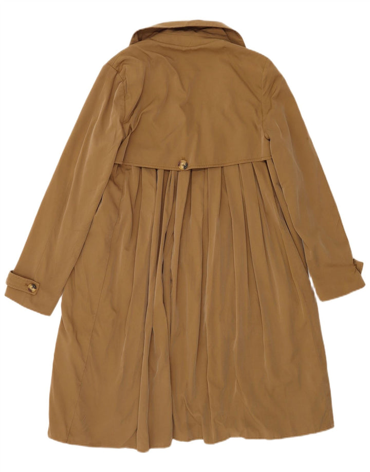 Trench aperto da donna vintage UK 10 piccolo marrone