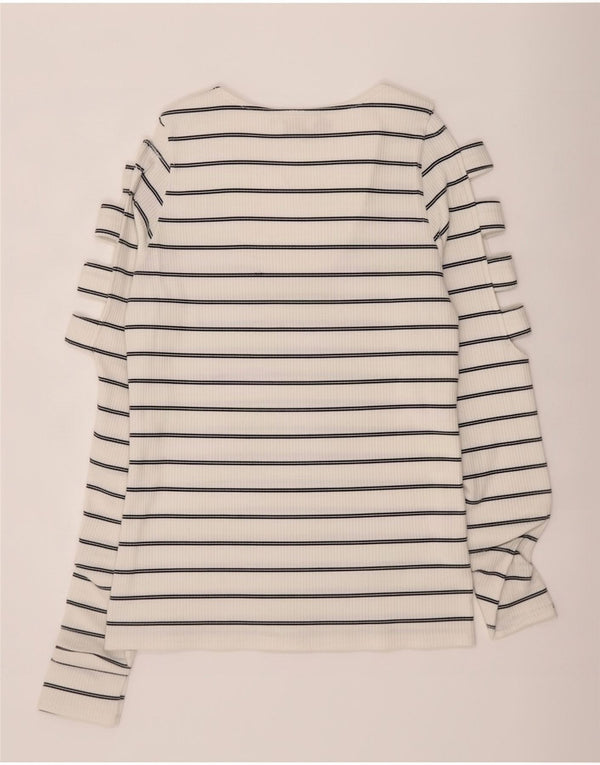 Guess Top da donna a maniche lunghe UK 14 Large White Striped