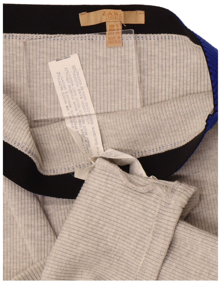 Gonna dritta Trafaluc da donna Zara piccola W26 poliestere color block grigio