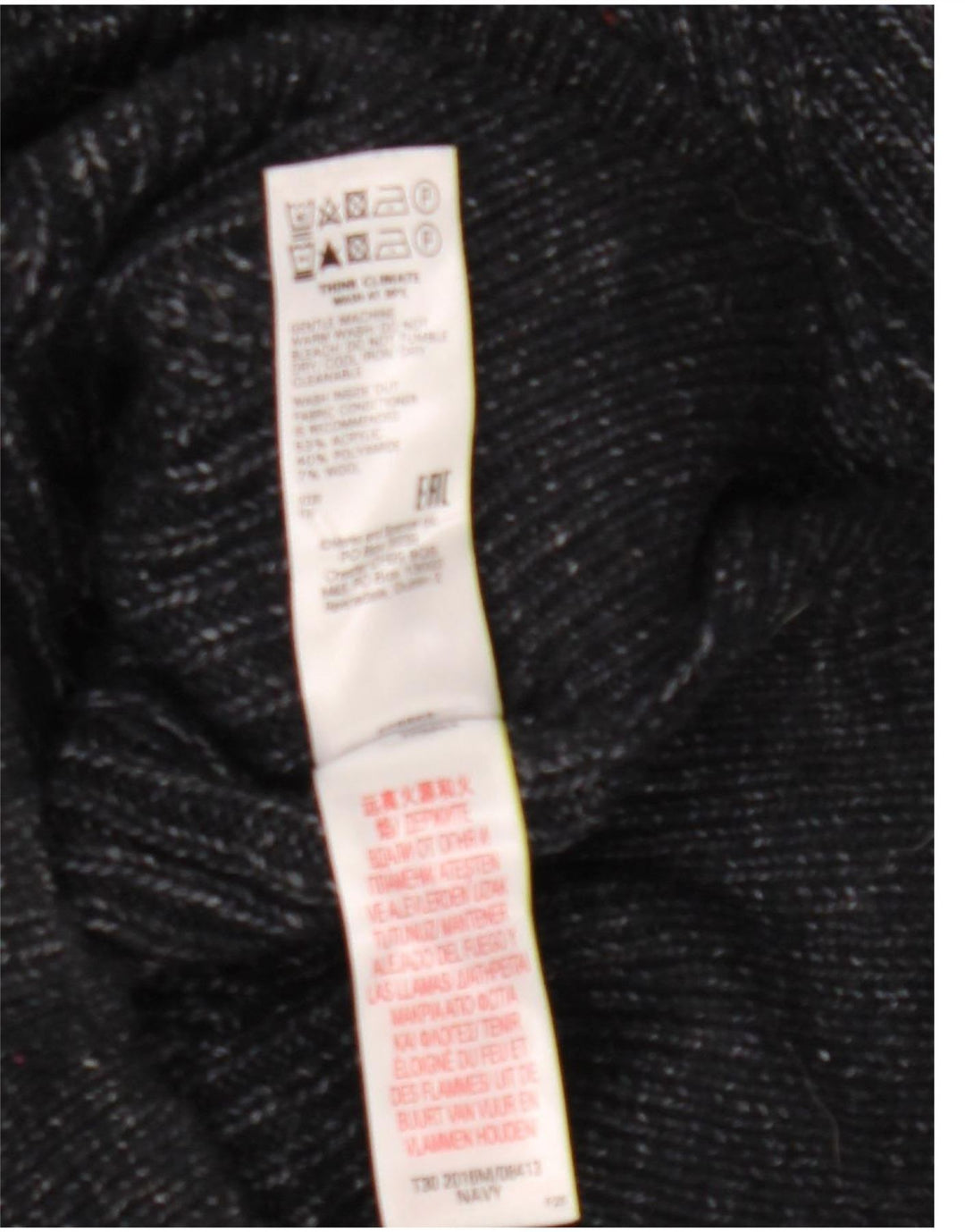 Maglione maglione a collo alto da uomo Marks & Spencer medio blu navy screziato