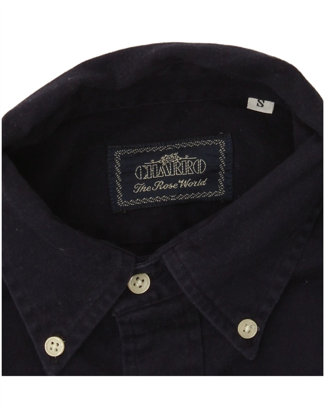 Camicia vintage da uomo piccola blu navy