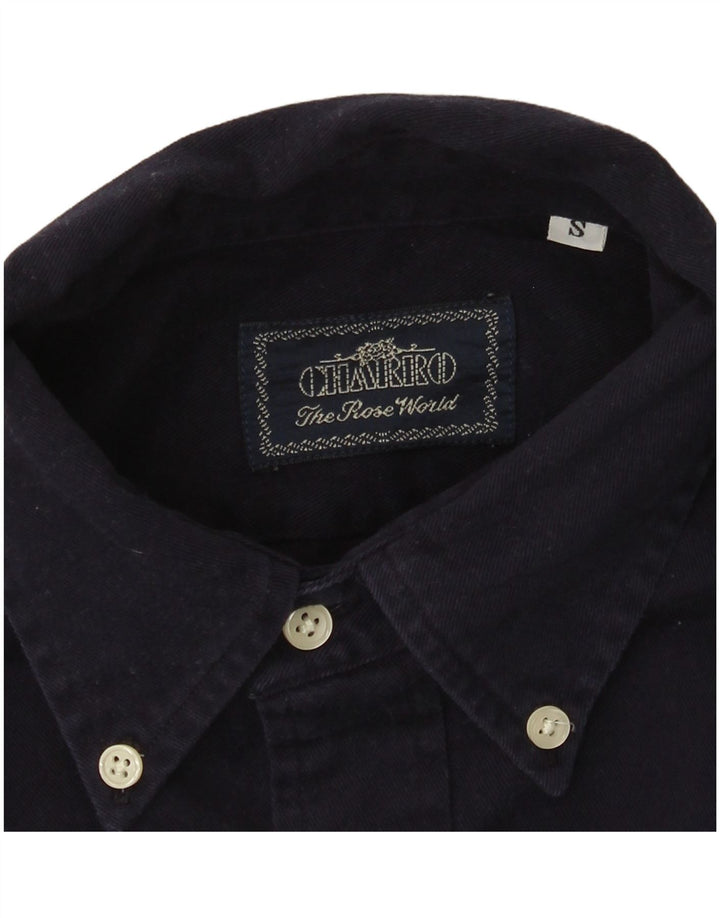 Camicia vintage da uomo piccola blu navy