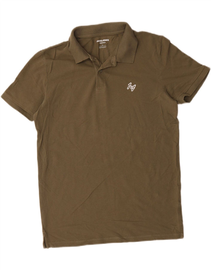 Polo da uomo Jack & Jones grande in cotone kaki