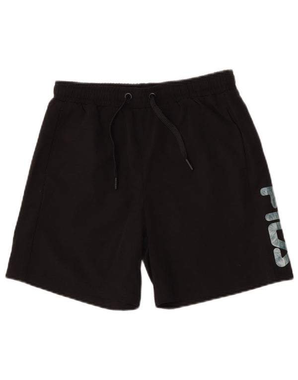Pantaloncini sportivi grafici da ragazzo Fila 9-10 anni Sport in poliestere nero