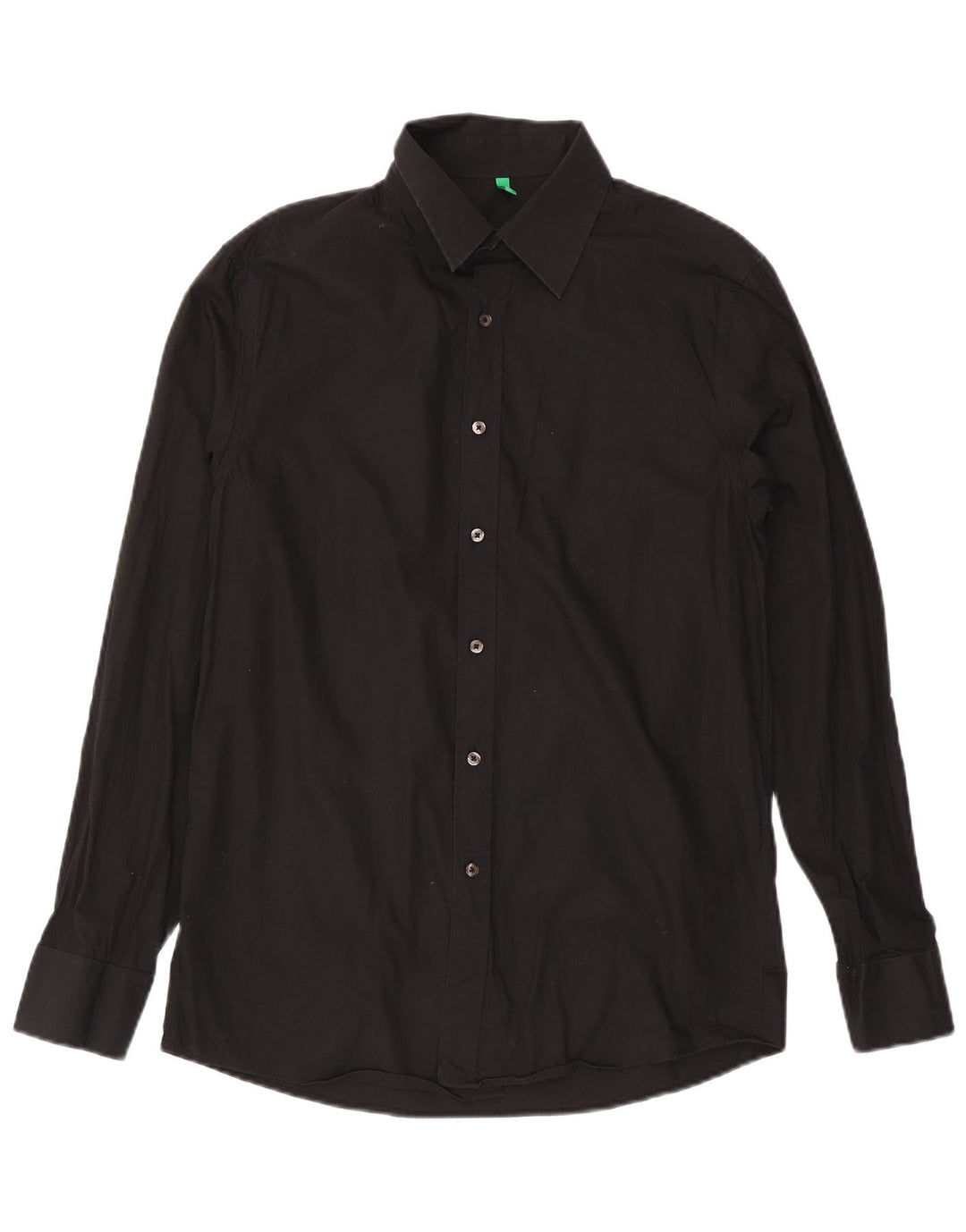 Camicia Benetton Uomo Large Nera In Cotone