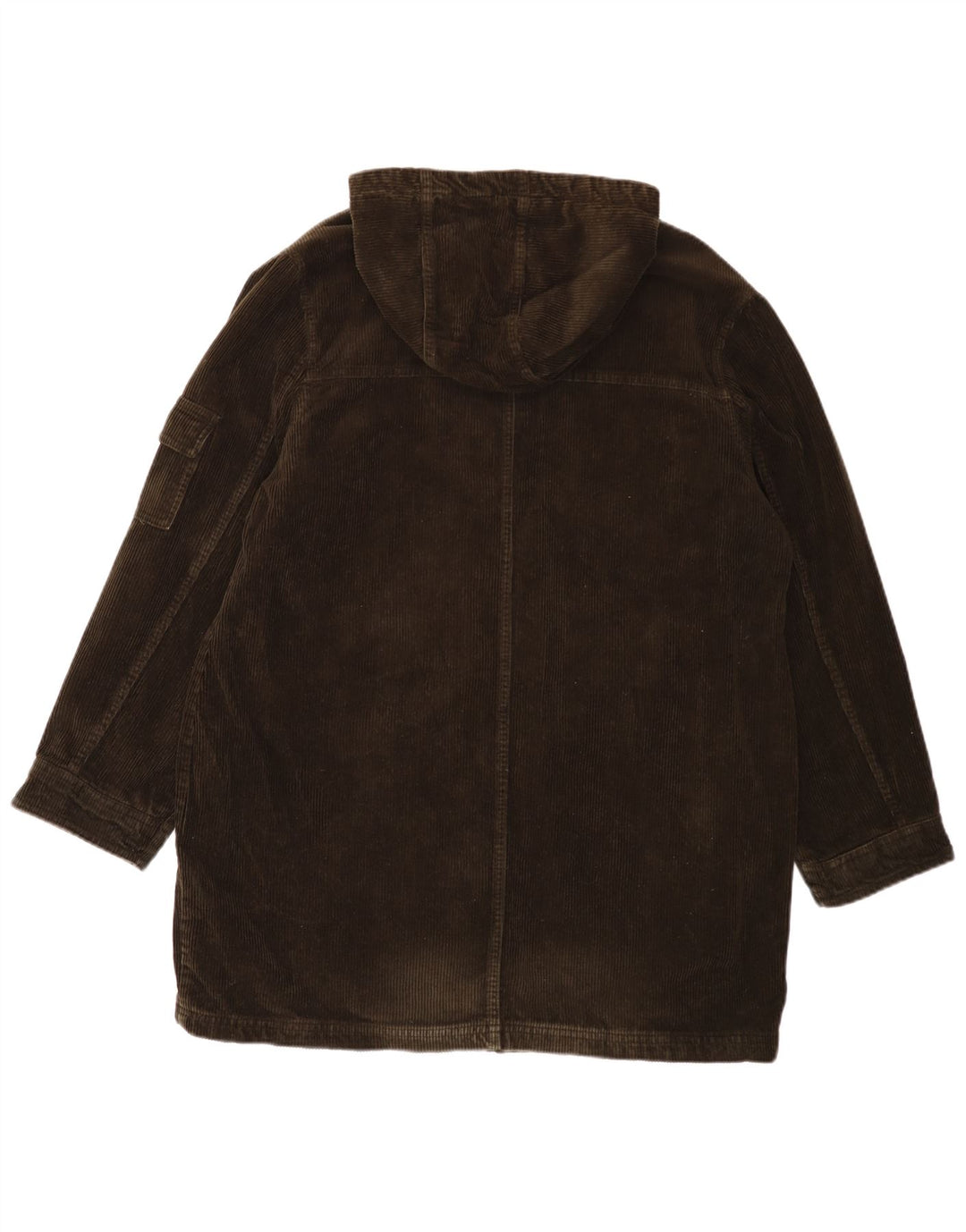 EDDIE BAUER Cappotto oversize da donna in velluto a coste con cappuccio UK 16 Grande cotone kaki