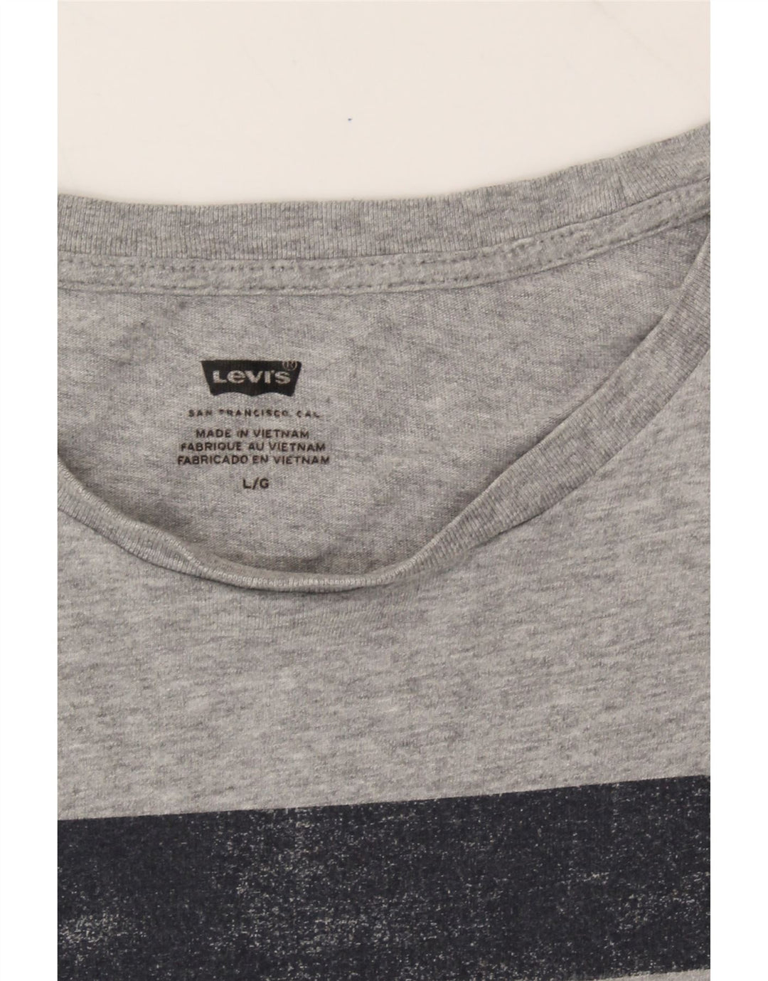 LEVI'S Mens Graphic T-Shirt Top Large Grey Cotton Vintage Levi's and Second-Hand Levi's from Messina Hembry 