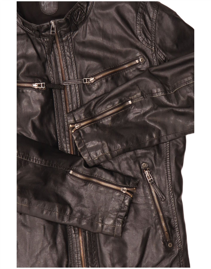 Giacca in pelle da donna Gypsy UK 16 grande pelle nera