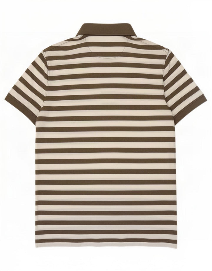 Polo da uomo Massimo Dutti in cotone a righe grandi marroni
