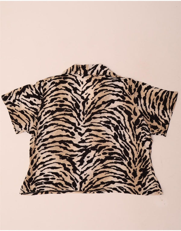 T-shirt da donna Marks & Spencer Top UK 20 2XL Viscosa con stampa animalier beige