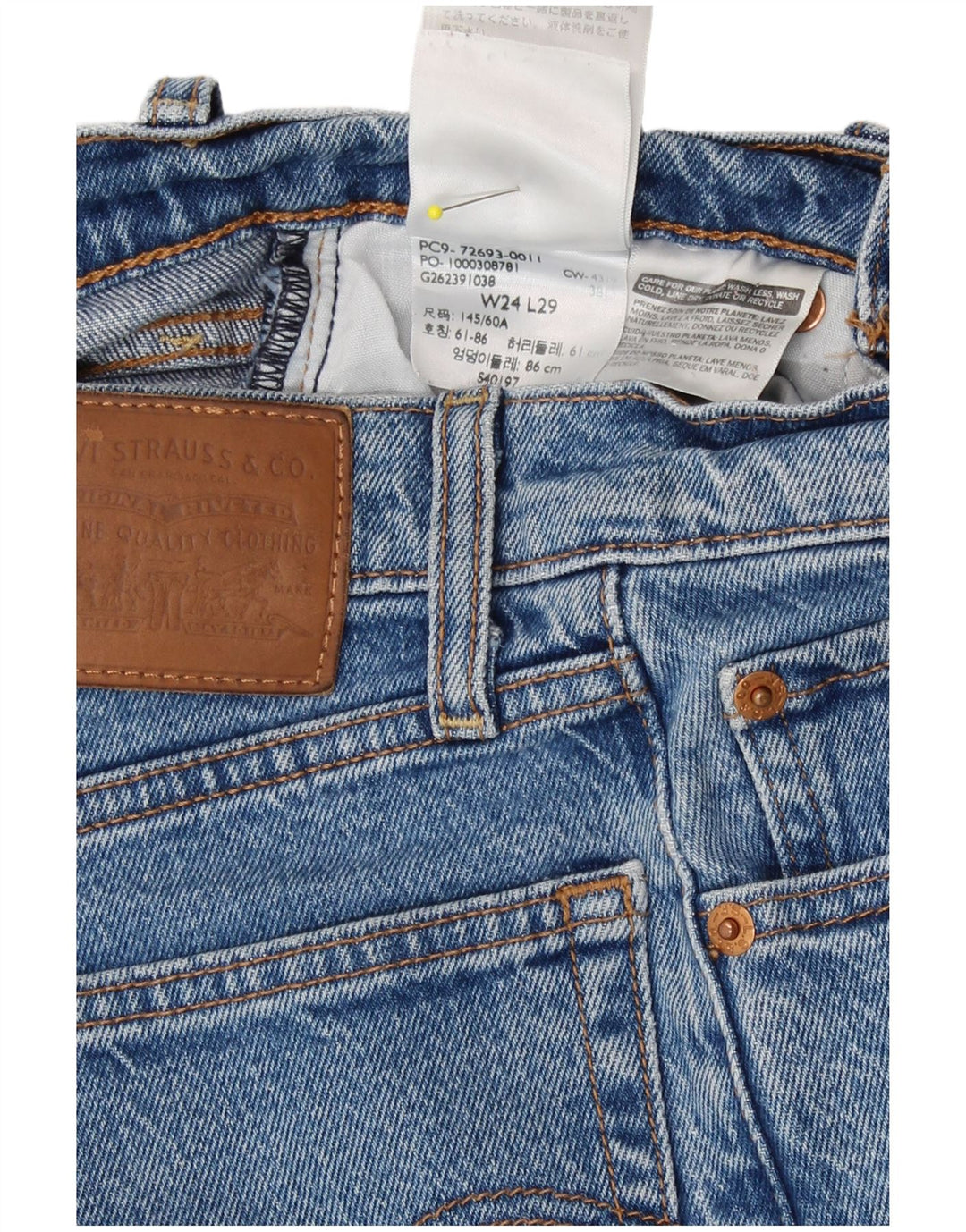Jeans dritti Ribcage da donna Levi's W24 L29 cotone blu