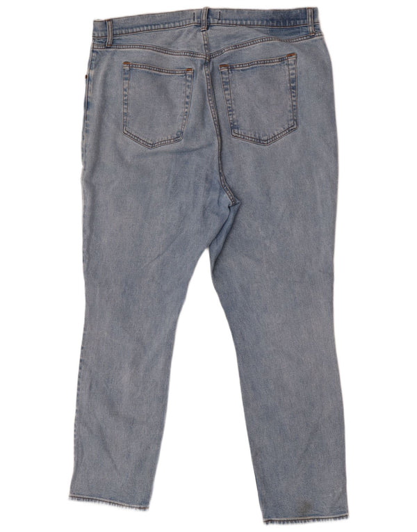 Jeans dritti a vita alta da donna Abercrombie & Fitch US 20 3XL W35 L31 Blu