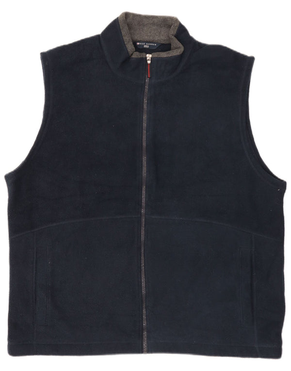 Gilet in pile da uomo Marks & Spencer UK 42 XL poliestere blu navy