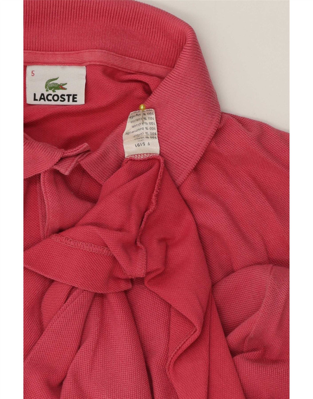Polo da uomo Lacoste taglia 5 grande in cotone rosa