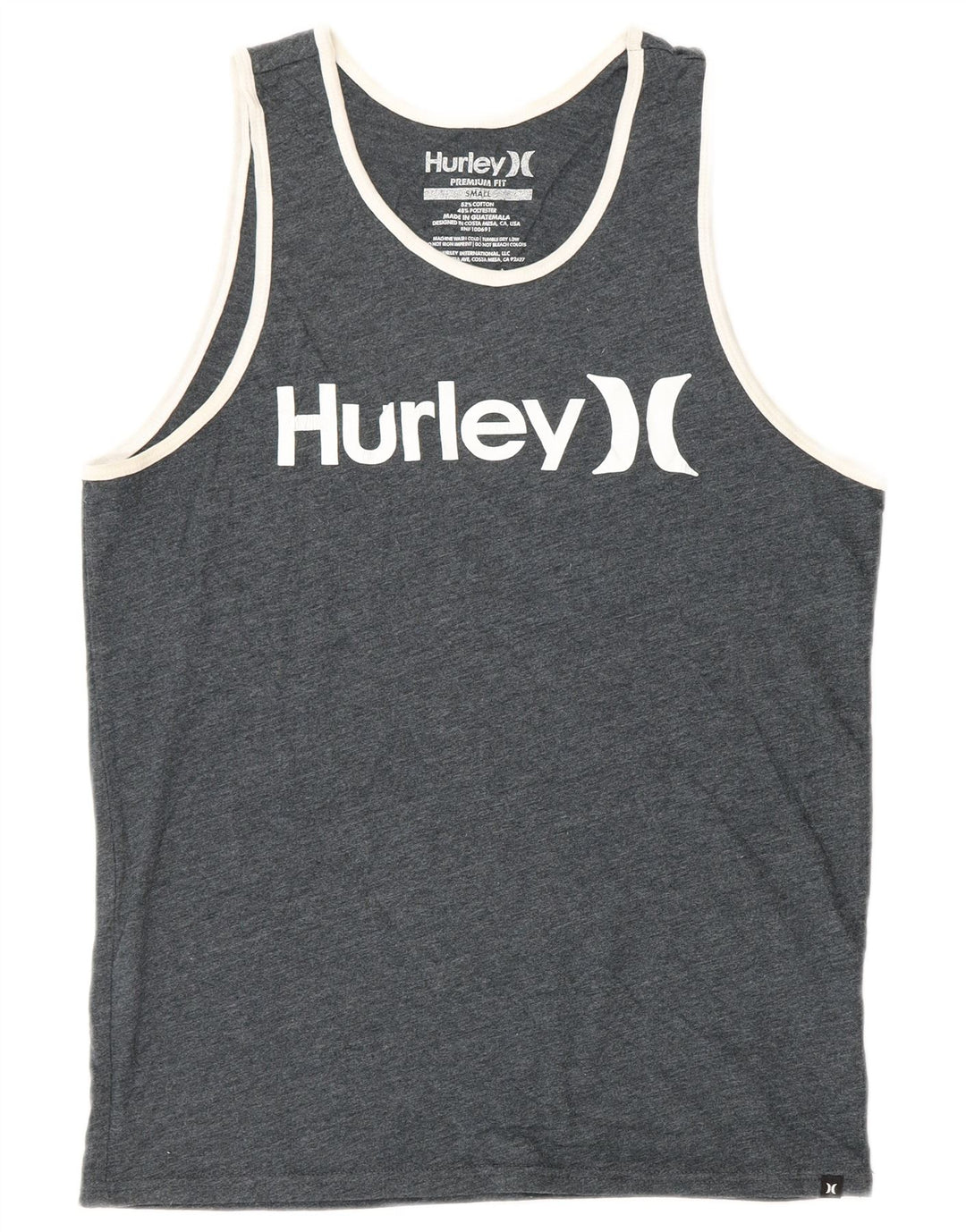 HURLEY Canottiera grafica da uomo con vestibilità premium, piccola, in cotone grigio screziato
