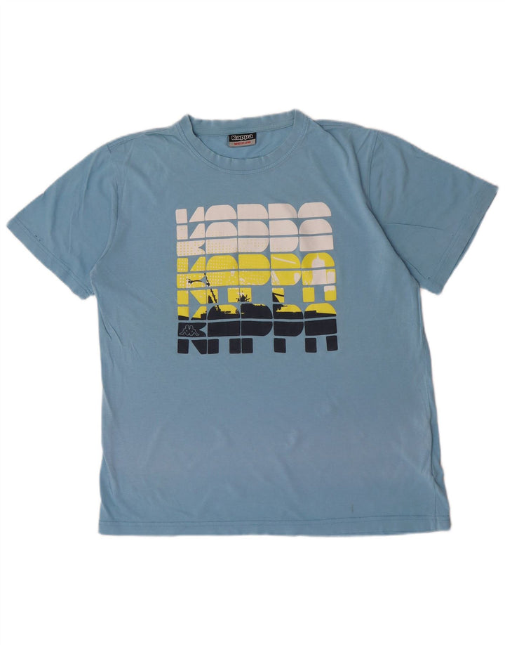 T-shirt grafica da uomo Kappa Top in cotone blu medio