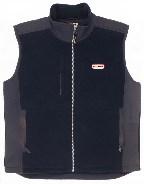 Gilet in pile da donna Reebok UK 42 XL Navy Blue Colourblock Poliestere