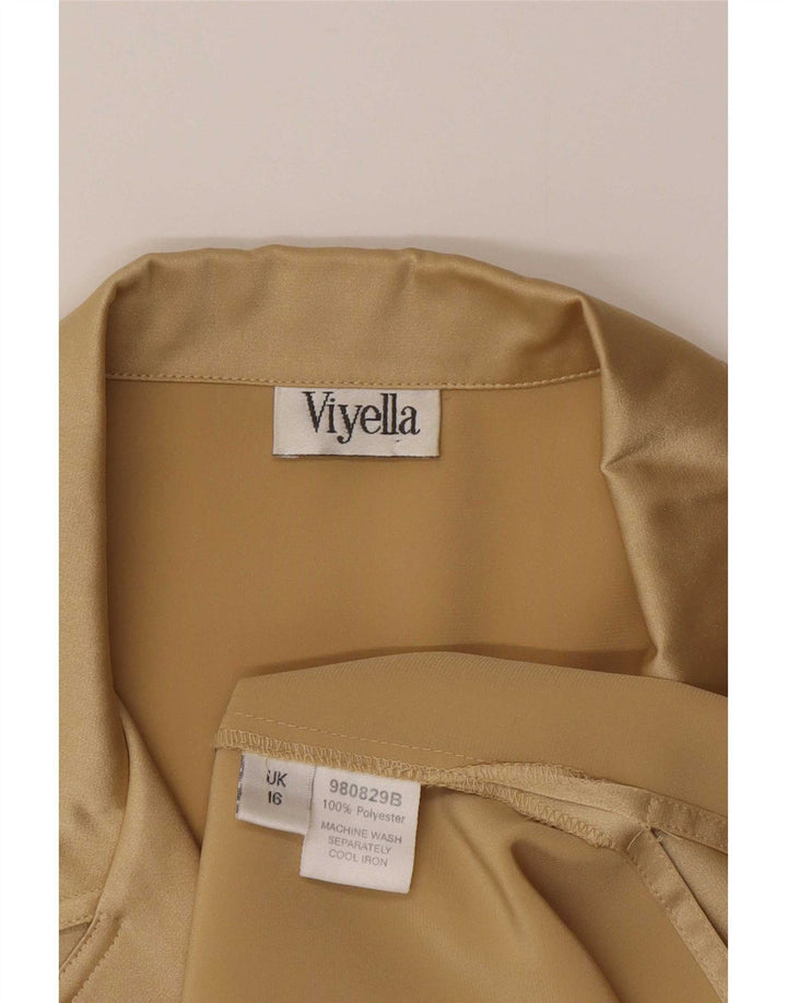 Camicetta da donna Viyella UK 16 Large Gold Poliestere