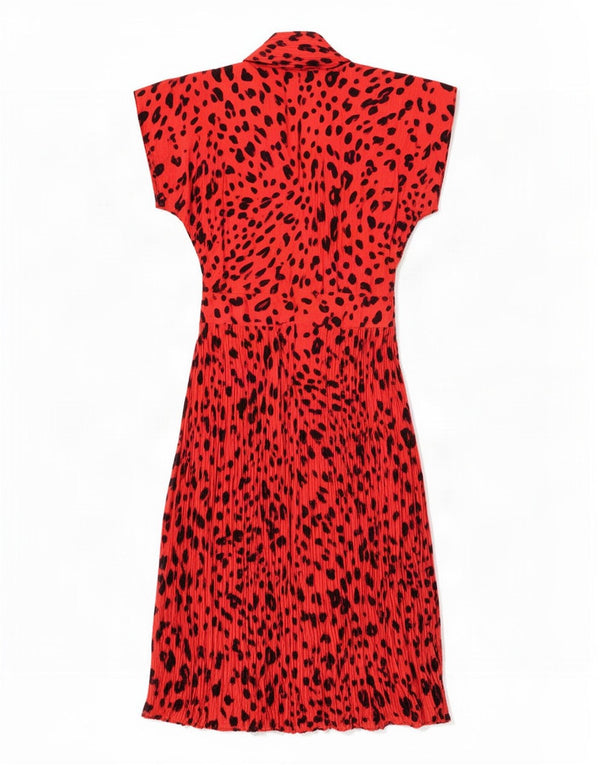 Vintage Womens Wrap Dress EU 38 Medium Red Animal Print Viscose