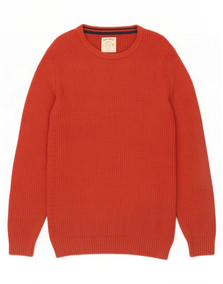 Maglione da uomo con scollo a barca Fat Face in cotone rosso medio