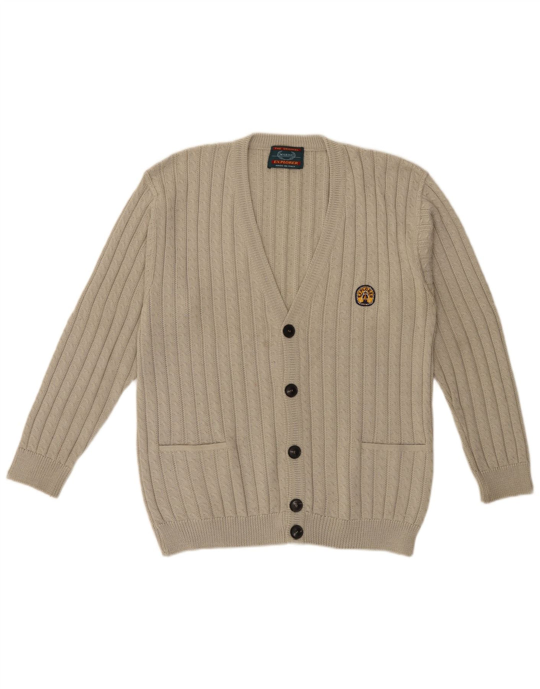 Maglione cardigan da uomo Explorer IT 52 Large Beige Lana