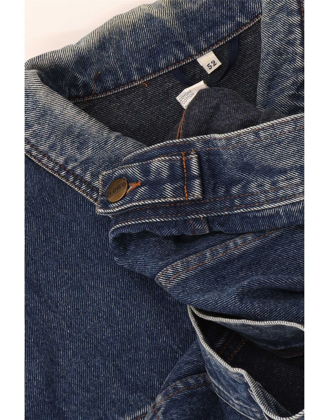 Giacca di jeans vintage da uomo IT 52 XL in cotone blu