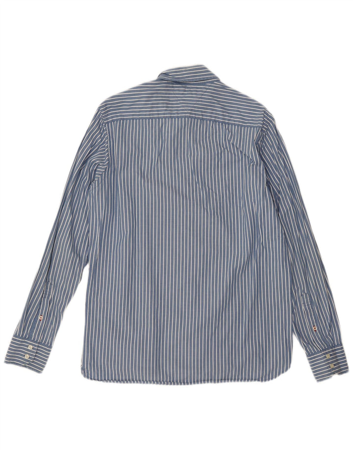 TOMMY HILFIGER Camicia da uomo in cotone gessato blu medio