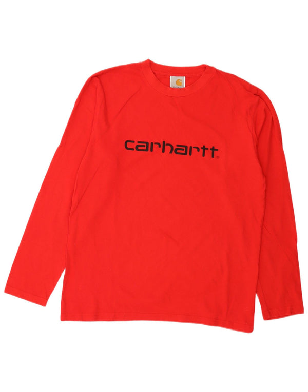 Carhartt Top grafico da uomo a maniche lunghe in cotone rosso medio