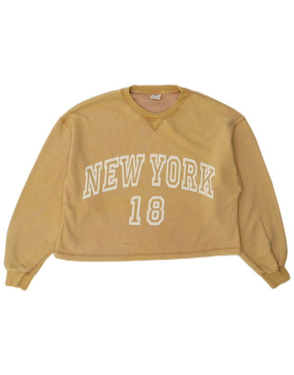 Felpa oversize grafica per ragazze Zara 13-14 anni Giallo