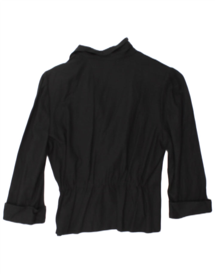 Giacca blazer doppiopetto vintage da donna con maniche a 3/4 EU 38 media nera